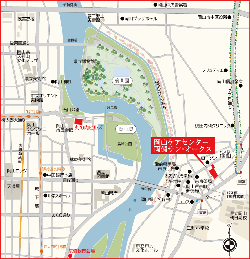 岡山ケアセンター地図